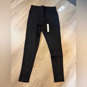 NWT Beverly Hills Polo Club Black High Waist Leggings Size Small Athleisure